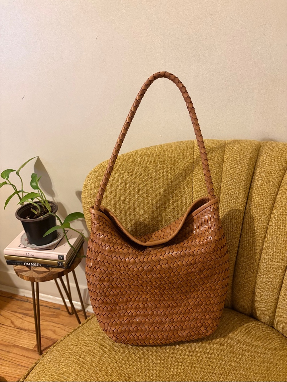Madewell Braided Leather Shoulder Bag - Cognac Brown - Picture 2 of 8